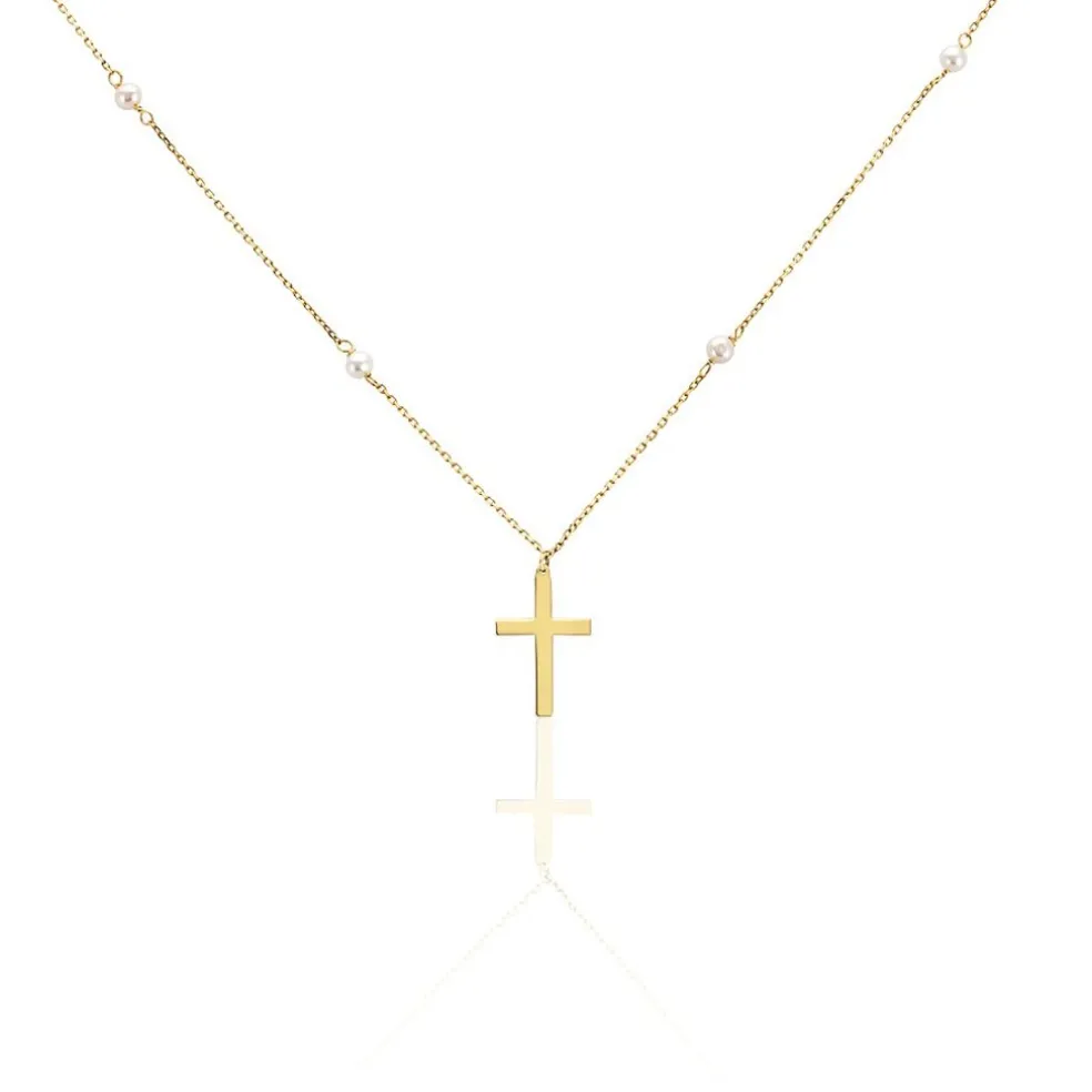 Collier Elsabeth Or Jaune Perle De Culture