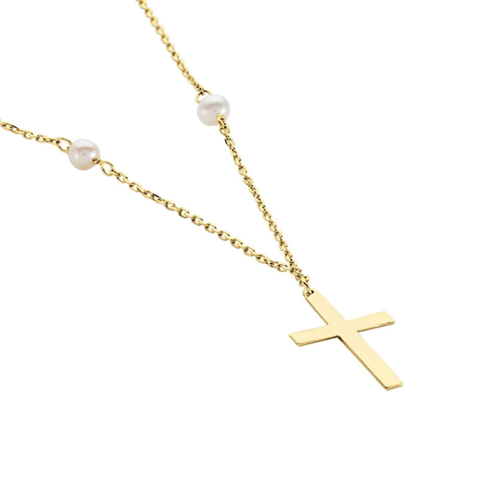 Collier Elsabeth Or Jaune Perle De Culture