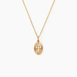 Collier Embrasement Plaqué Or Jaune Oxyde De Zirconium