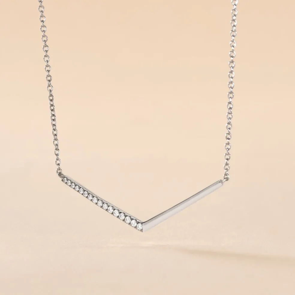 Collier Emea Argent Blanc Oxyde De Zirconium