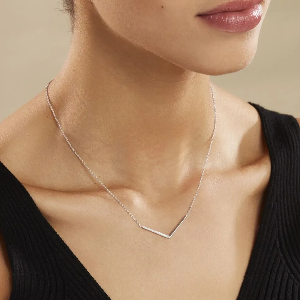 Collier Emea Argent Blanc Oxyde De Zirconium