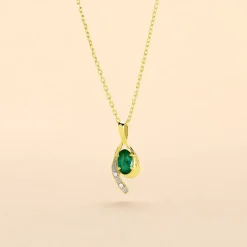 Collier Emotion Or Jaune Emeraude Diamant