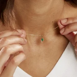 Collier Emotion Or Jaune Emeraude Diamant