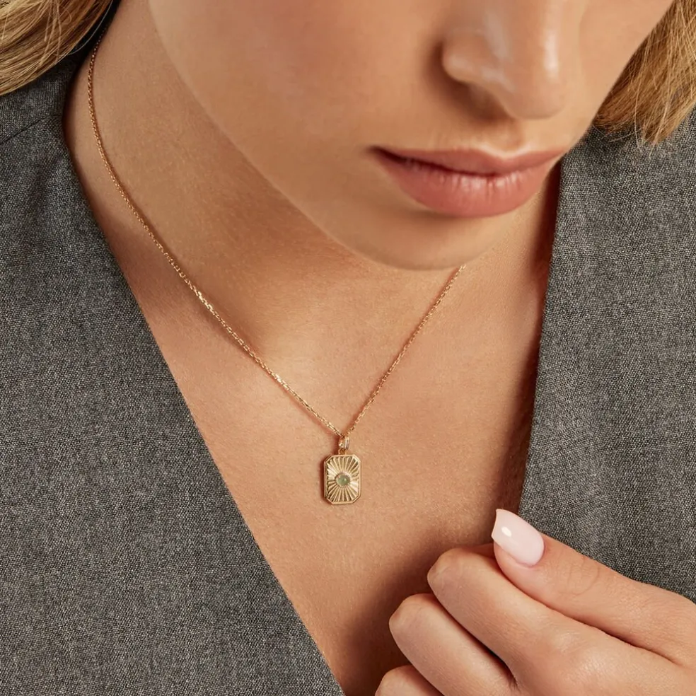 Collier Ensoleillée Plaqué Or Jaune Aventurine