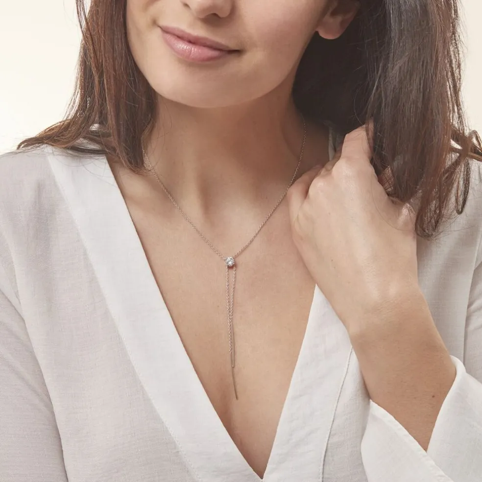 Collier Erika Argent Blanc Oxyde De Zirconium