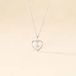 Collier Erina Argent Blanc Nacre Oxyde De Zirconium