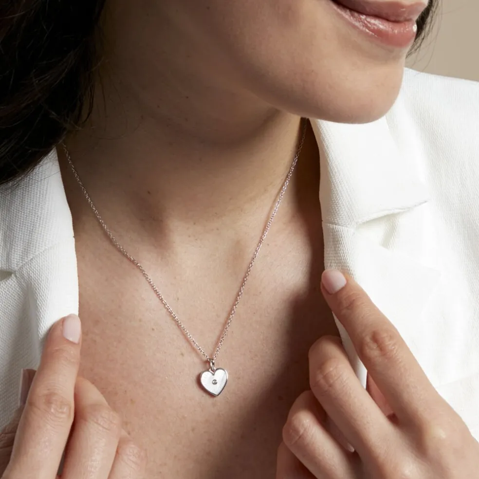 Collier Erina Argent Blanc Nacre Oxyde De Zirconium