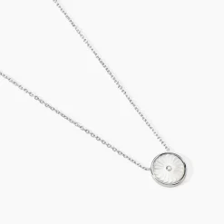 Collier Erina Argent Blanc Nacre Oxyde De Zirconium
