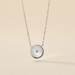 Collier Erina Argent Blanc Nacre Oxyde De Zirconium