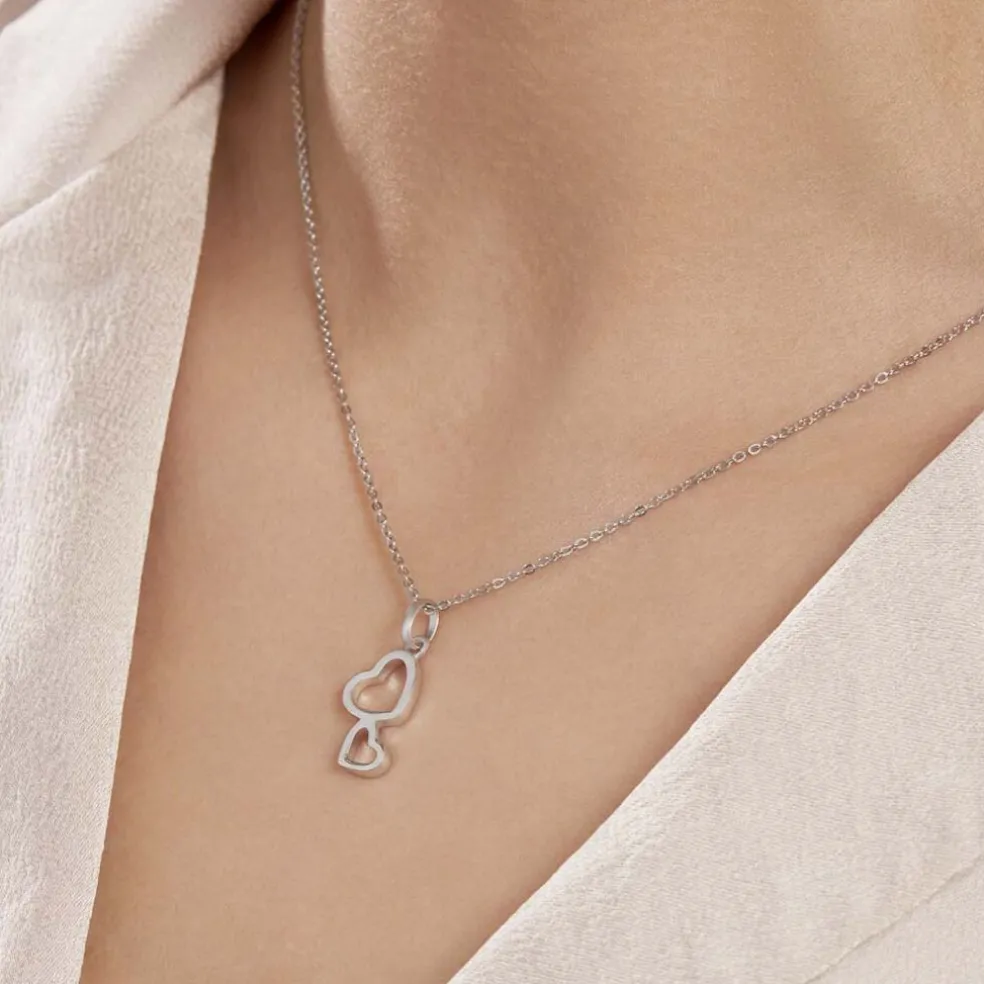 Collier Estina Argent Blanc