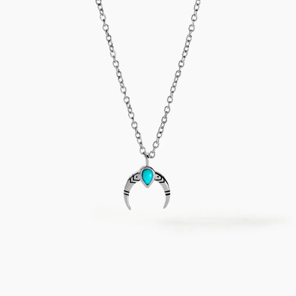 Collier Estrid Argent Blanc Turquoise