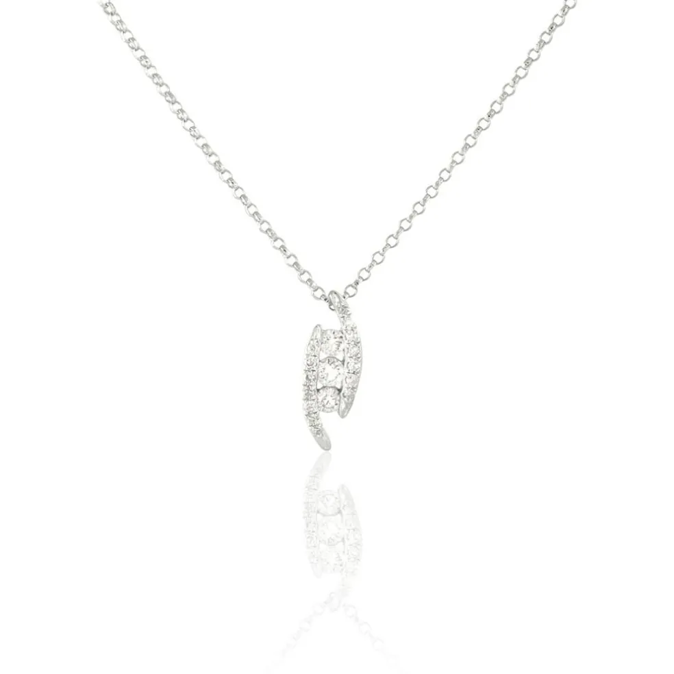 Collier Eternite Or Blanc Diamant