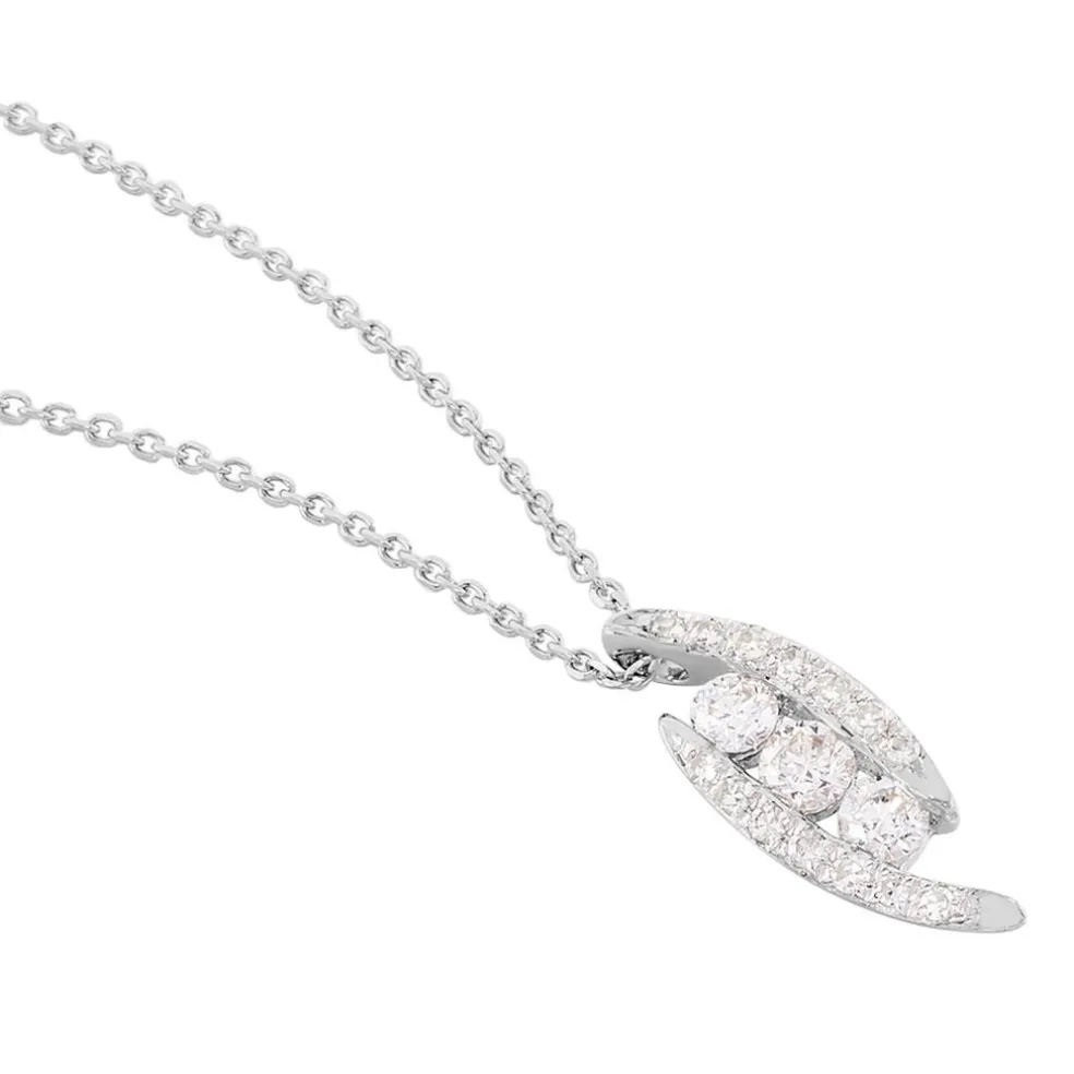 Collier Eternite Or Blanc Diamant