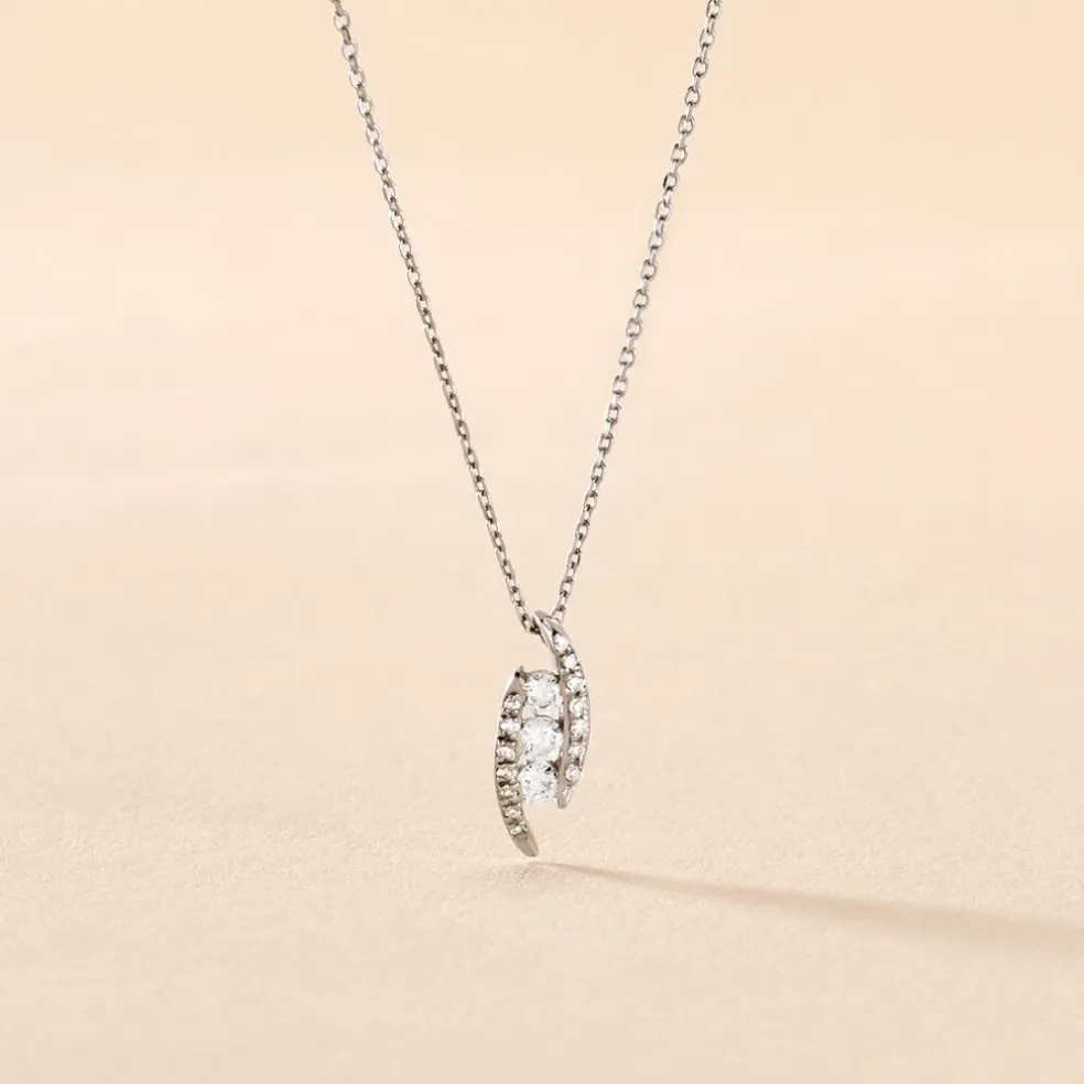Collier Eternite Or Blanc Diamant