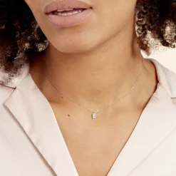 Collier Eternite Or Blanc Diamant