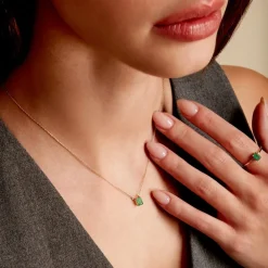 Collier Ethalyn Or Jaune Emeraude