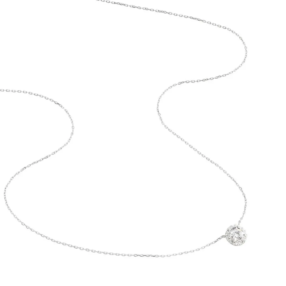 Collier Eurycide Or Blanc Oxyde De Zirconium