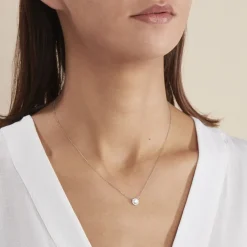 Collier Eurycide Or Blanc Oxyde De Zirconium