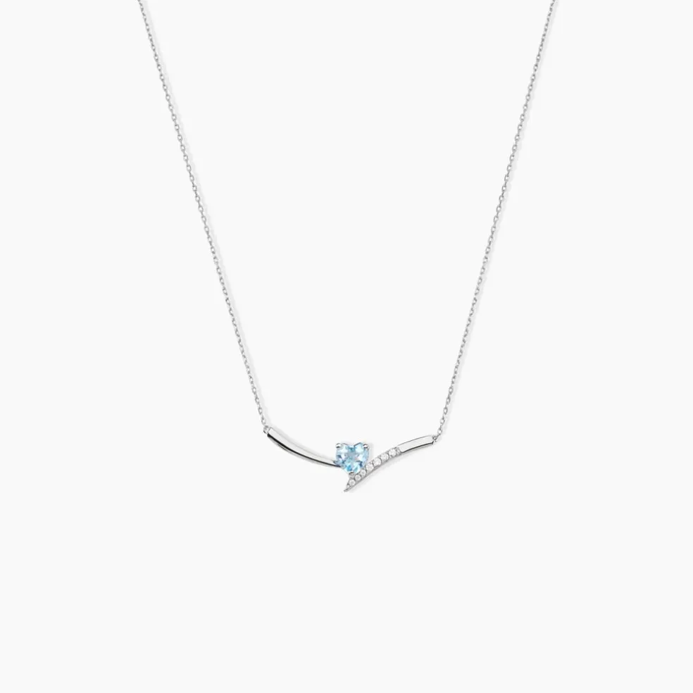 Collier Eva Or Blanc Topaze Et Oxyde De Zirconium