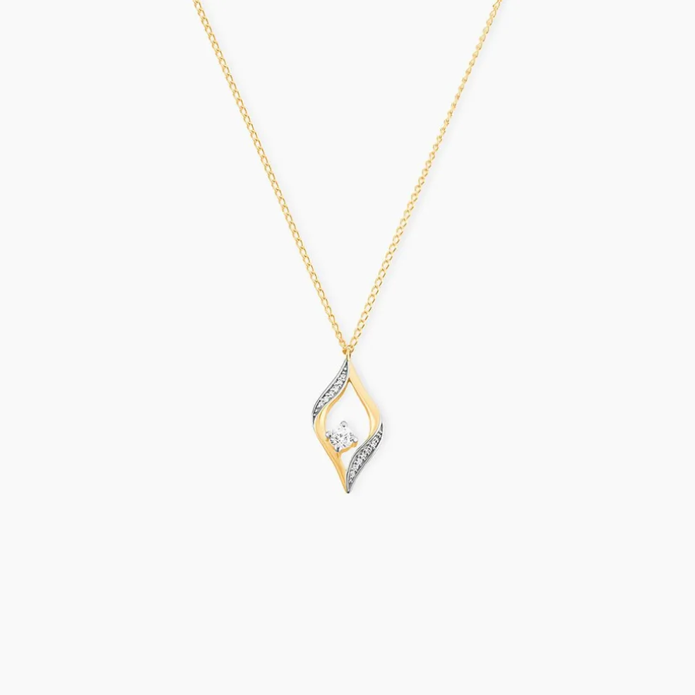 Collier Eye Or Jaune Oxyde De Zirconium