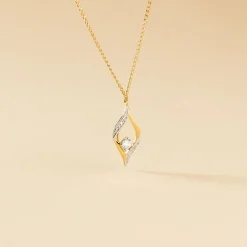 Collier Eye Or Jaune Oxyde De Zirconium