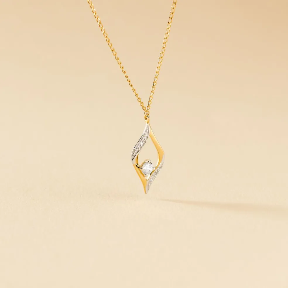 Collier Eye Or Jaune Oxyde De Zirconium