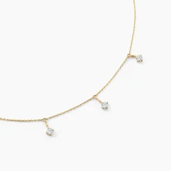 Collier Falling Star Or Jaune Oxyde De Zirconium