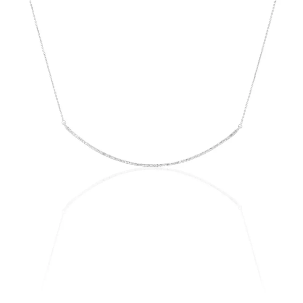 Collier Fanchette Or Blanc Diamant