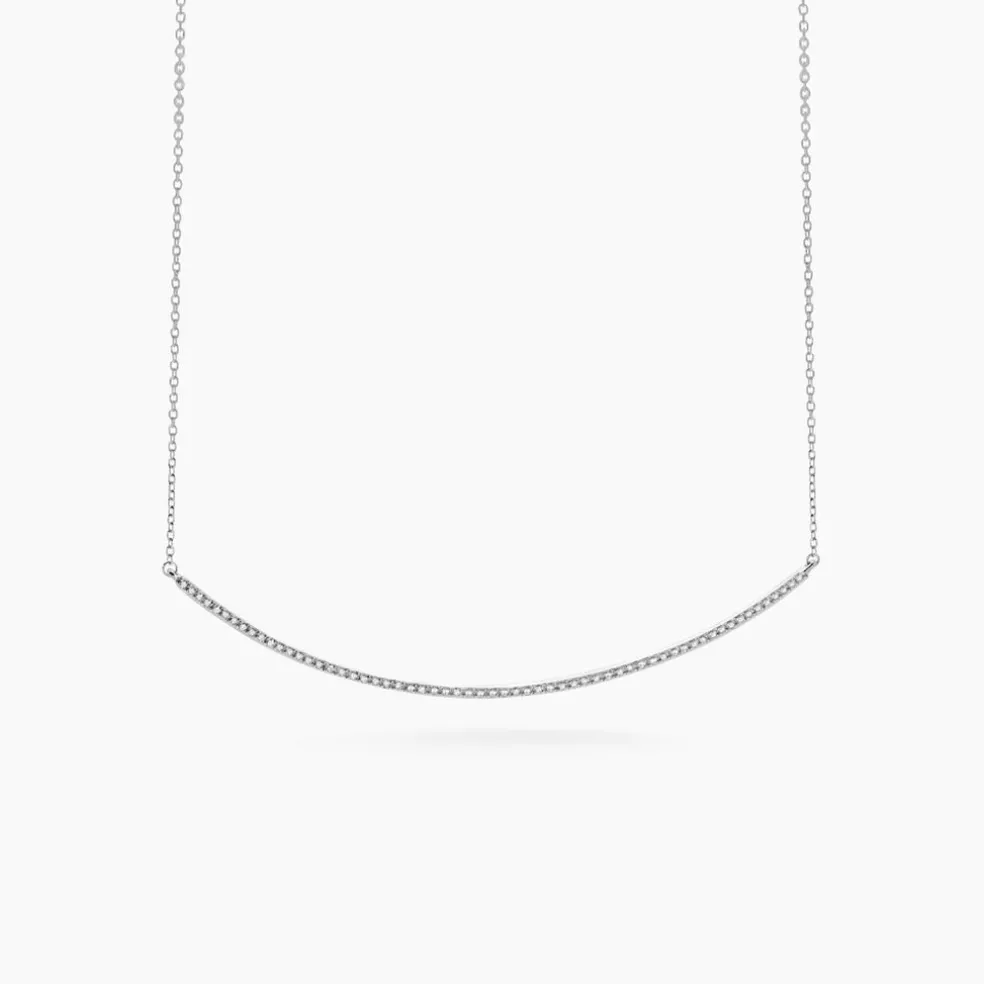 Collier Fanchette Or Blanc Diamant