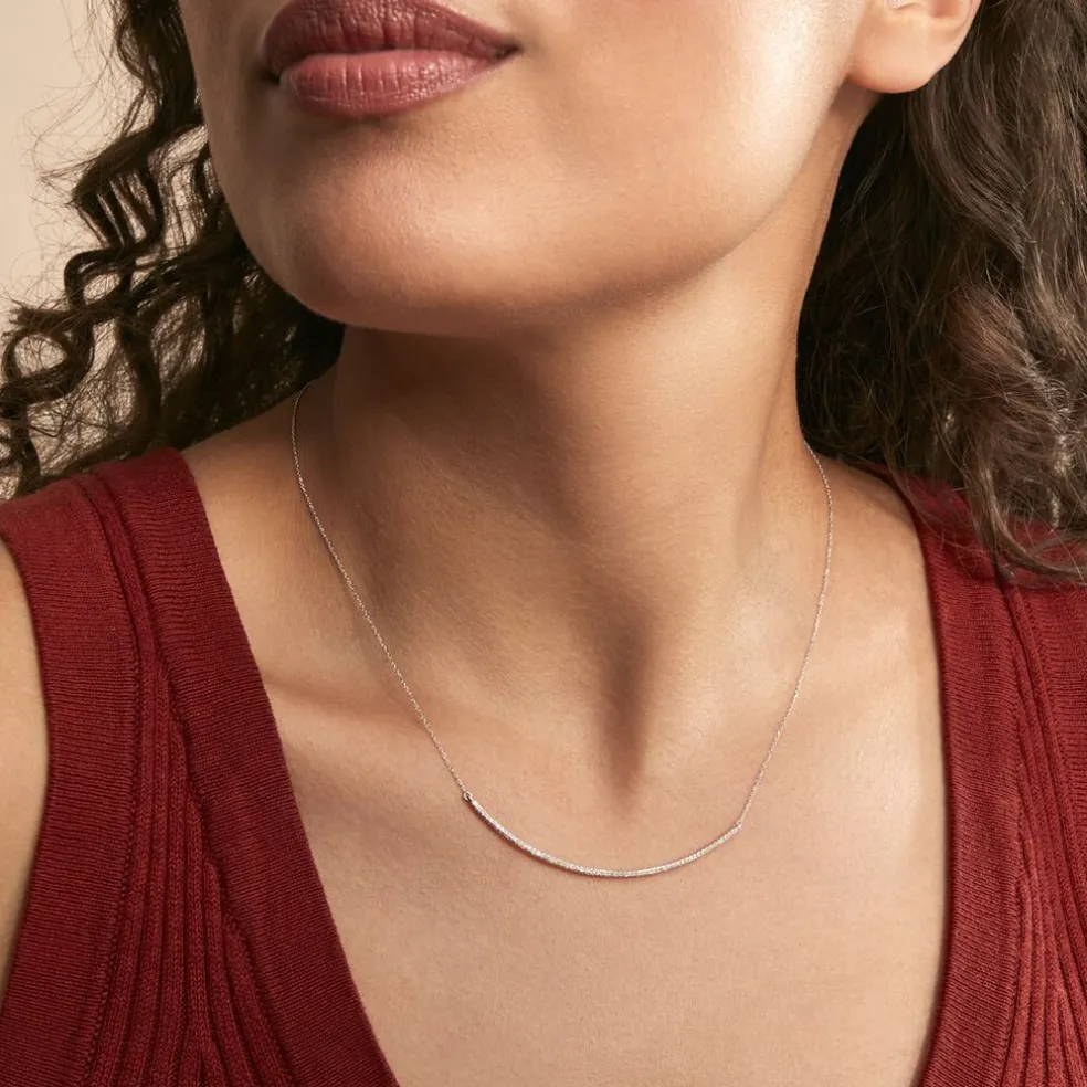 Collier Fanchette Or Blanc Diamant