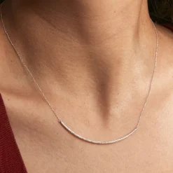 Collier Fanchette Or Blanc Diamant