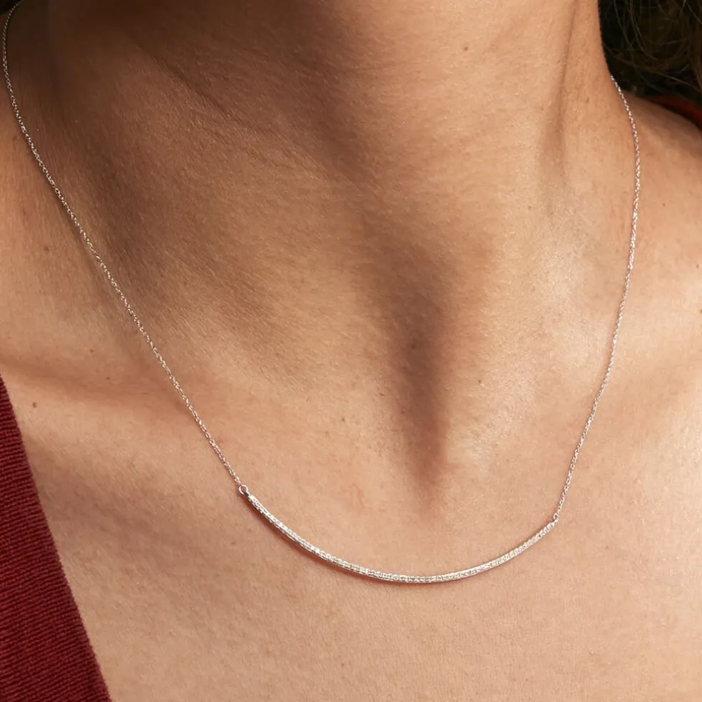 Collier Fanchette Or Blanc Diamant