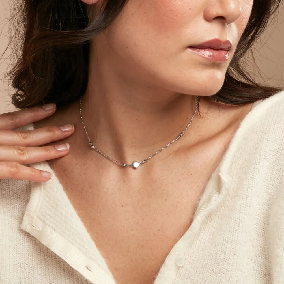 Collier Fancy Argent Blanc