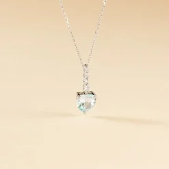 Collier Fany Or Blanc Topaze Et Oxyde De Zirconium