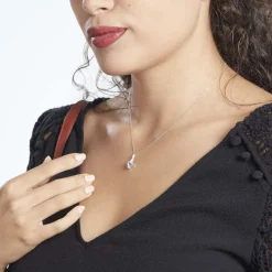 Collier Fany Or Blanc Topaze Et Oxyde De Zirconium