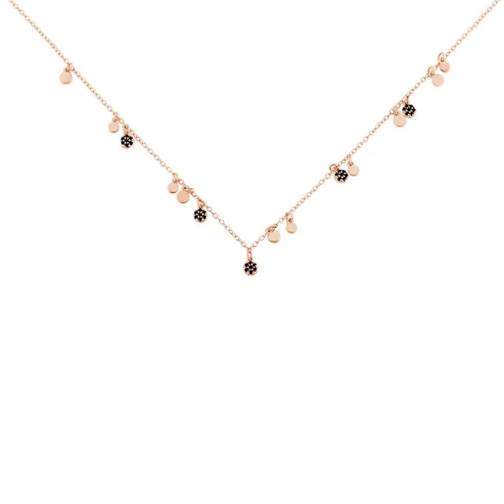 Collier Fares Argent Rose Spinelle