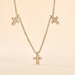 Collier Fatos Plaqué Or Jaune Oxyde De Zirconium