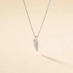 Collier Feath Argent Blanc Oxyde De Zirconium