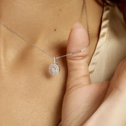 Collier Fidjy Argent Blanc Oxyde De Zirconium