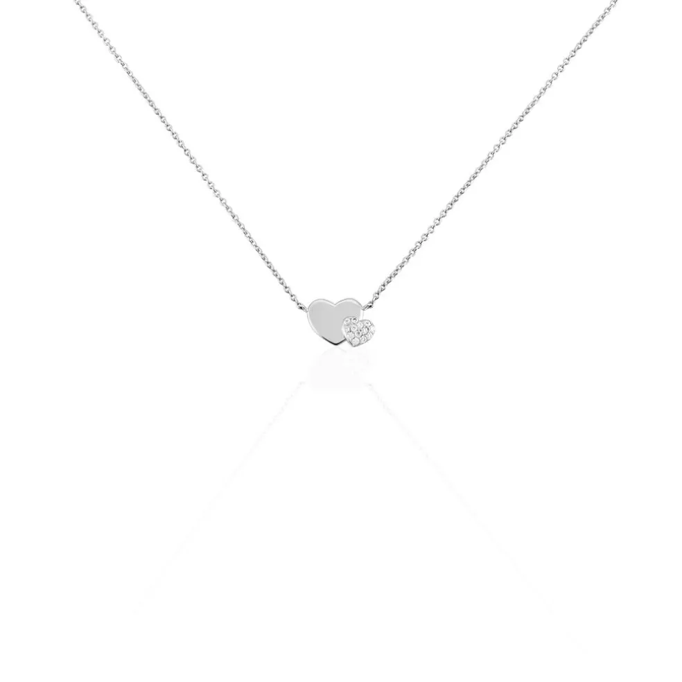 Collier Flamen Argent Blanc Oxyde De Zirconium