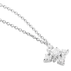 Collier Flocon Argent Blanc Oxyde De Zirconium