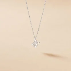 Collier Flocon Argent Blanc Oxyde De Zirconium