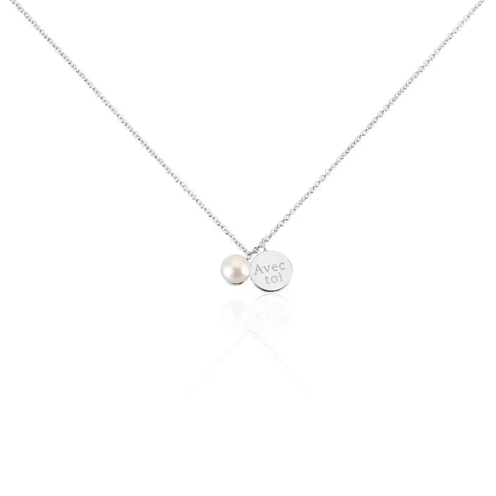 Collier Florenceau Argent Blanc Perle De Culture