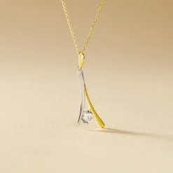 Collier Formev Or Bicolore Oxyde De Zirconium