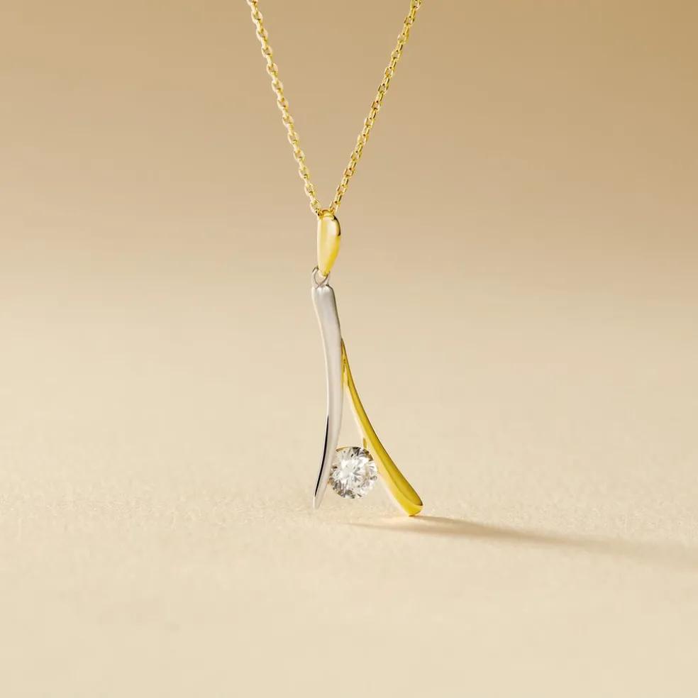 Collier Formev Or Bicolore Oxyde De Zirconium