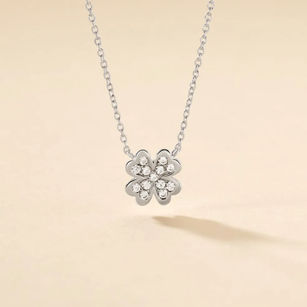 Collier Fortunata Argent Blanc Oxyde De Zirconium