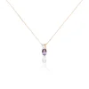 Collier Frannie Or Rose Amethyste Et Oxyde De Zirconium
