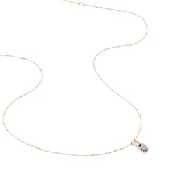 Collier Frannie Or Rose Amethyste Et Oxyde De Zirconium