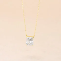 Collier Gatsby Or Jaune Oxyde De Zirconium