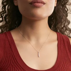 Collier Georas Or Blanc Oxyde